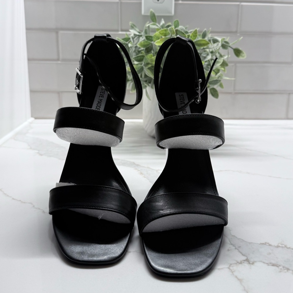 Steve Madden Black Strappy Heels - Picture 5 of 7